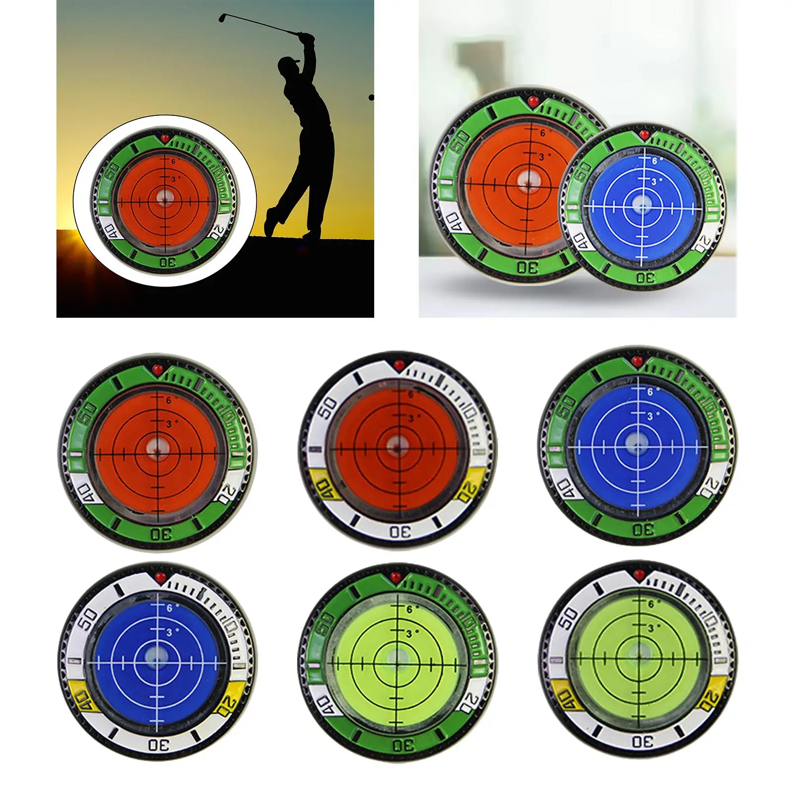 Golf Putting Green Reader, Indicador de pelotas de golf, Bola compacta de burbujas circulares