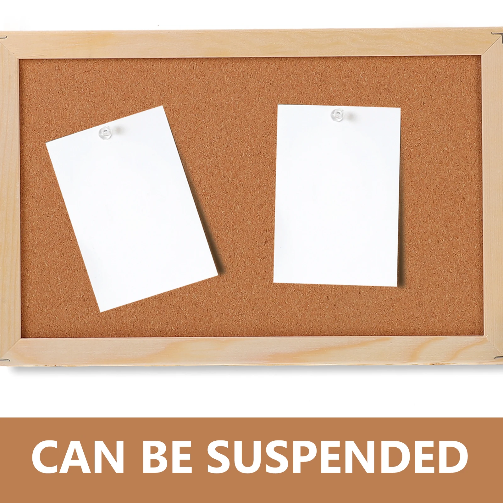 

1 Pcs Practical Cork Bulletin Board Framed Wood Memo Board Notice Board Easy To Install For Classroom