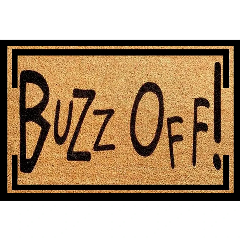 Buzz OFF Doormat, Outdoor Funny Rug, Front Door Mat, Rubber Non-Slip Floor Mat, Kitchen Bath Mat