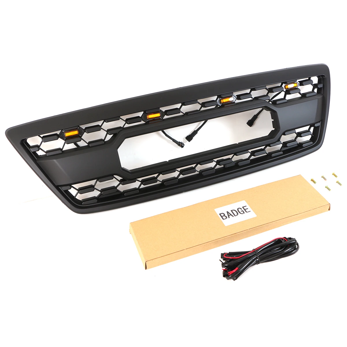 الشبكة الأمامية مع ضوء يناسب 2003-2007 لكزس LX470 LX570 شواية سباق سوداء #6