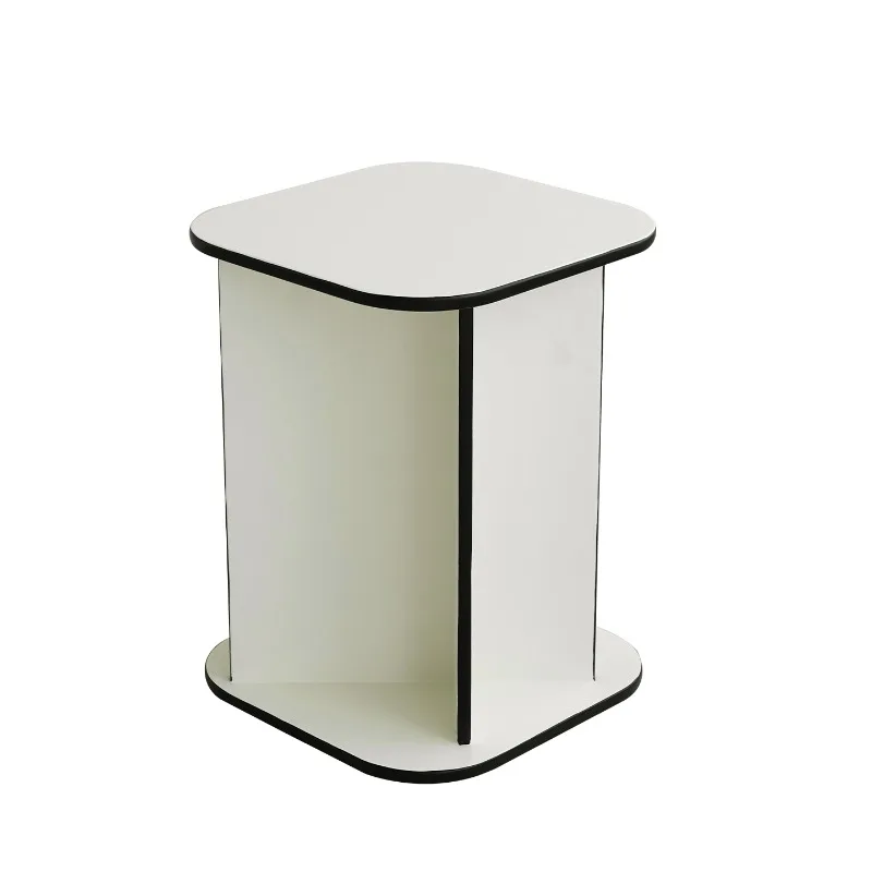 Nordic Minimalist Side Table Living Room Accent Table for Sofa Multifunctional Magazine Rack Small Space End Tables with Storage