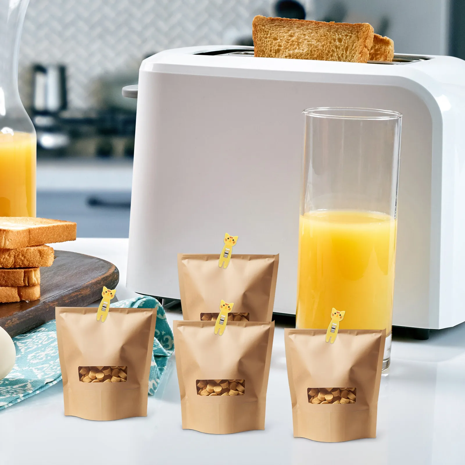 

12Pcs Cute Cartoon Paper Clips Multifunctional Memo Holder Desk Organizer Snack Bag Sealer Food Storage Clip Note Clip Stand