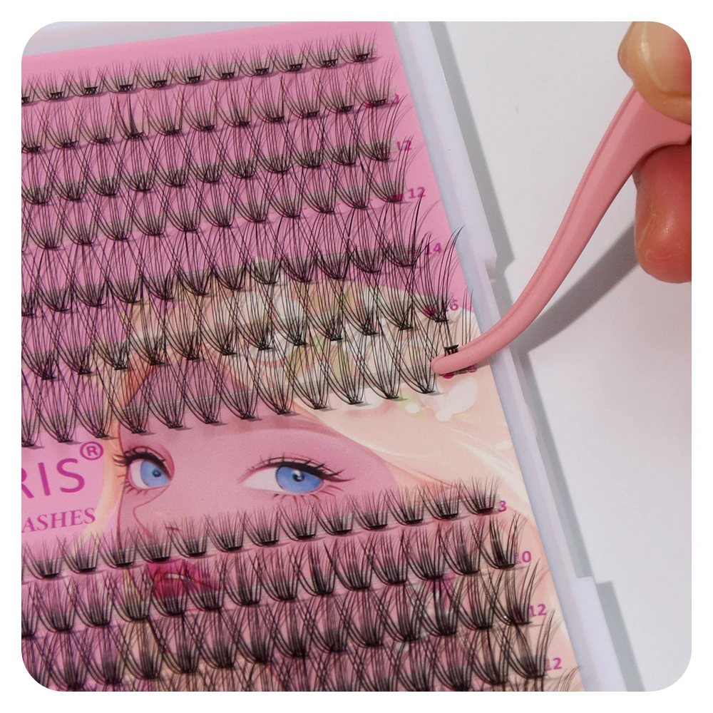 ANNAFRIS DIY Eyelash Extension Kit 10D-100D Fake Eyelashes Set with Bond and Seal Tweezers Individual Lashes Clusters Makeup