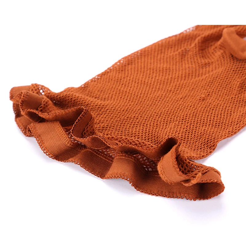 Leaky Toe Latin Socks Small Mesh Pantyhose Caramel Cotton Crotch Modern Dance Socks Wear-resistant Dance Fishnet Tights