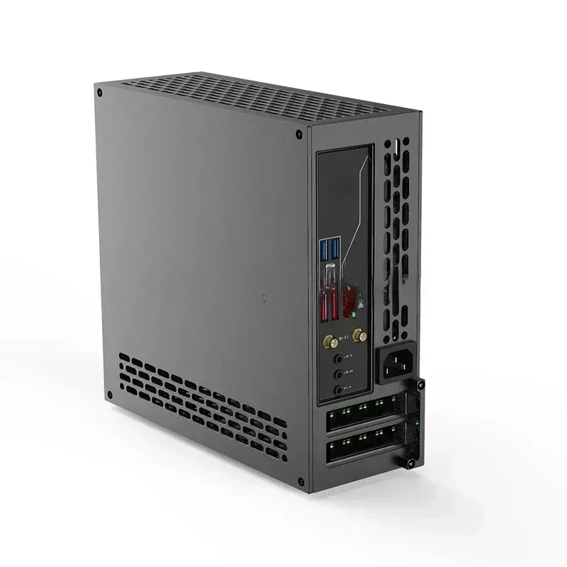 Hot sales 1U Power Supply Itx Chassis With Double Chamfer 5 Litre A24-V5 Dual Slot Single Display