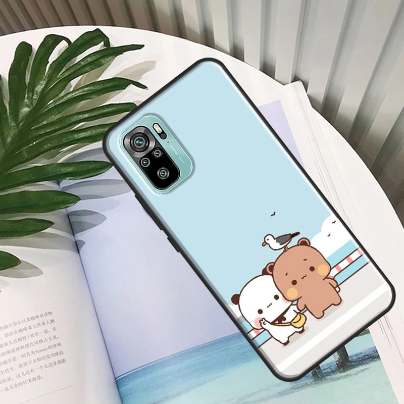 Capa Peach e Goma Cat para Xiaomi, tampa traseira para Redmi Note 11 Pro, 10, 8, 9 Pro, 9S, 10S, 9A, 9C, 9T