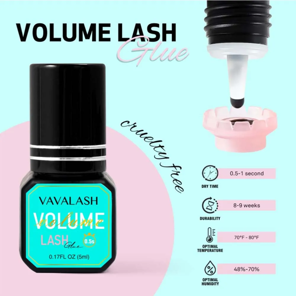 VAVALASH Eyelash Glue 0.3S 0.5S 1S 2S Lashes Extension Adhesive 5ml Fast Drying Lash Glue for Makeup Tool