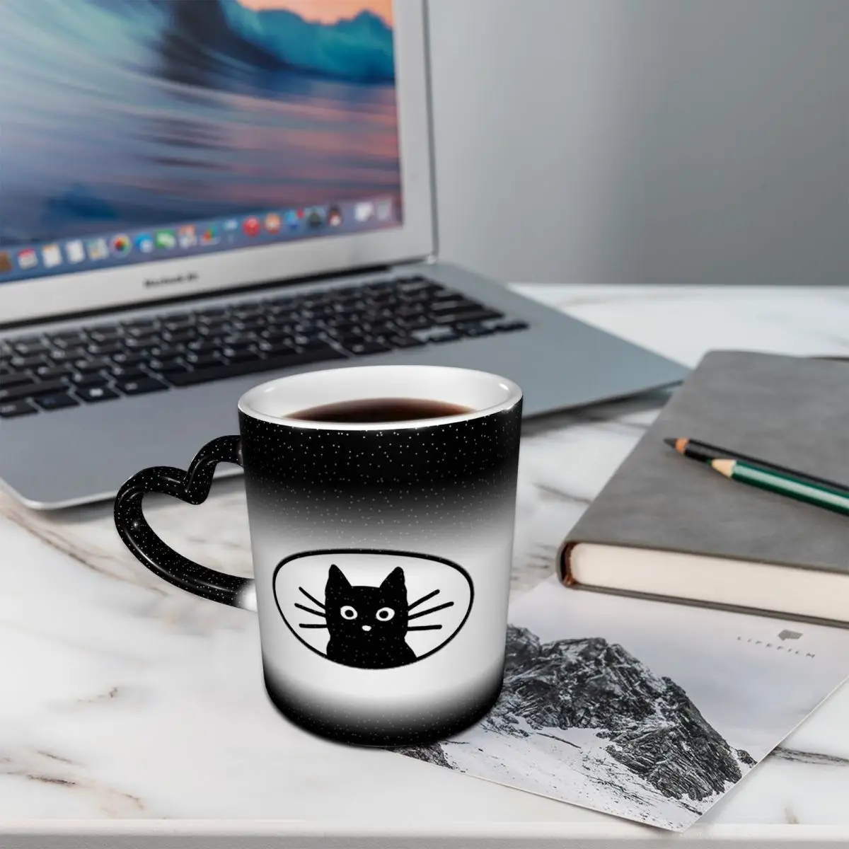 Black Cat Face Mug Funny Ceramic Coffee Cups Tea Mugs Milk Cup Drinkware Gift for Friends
