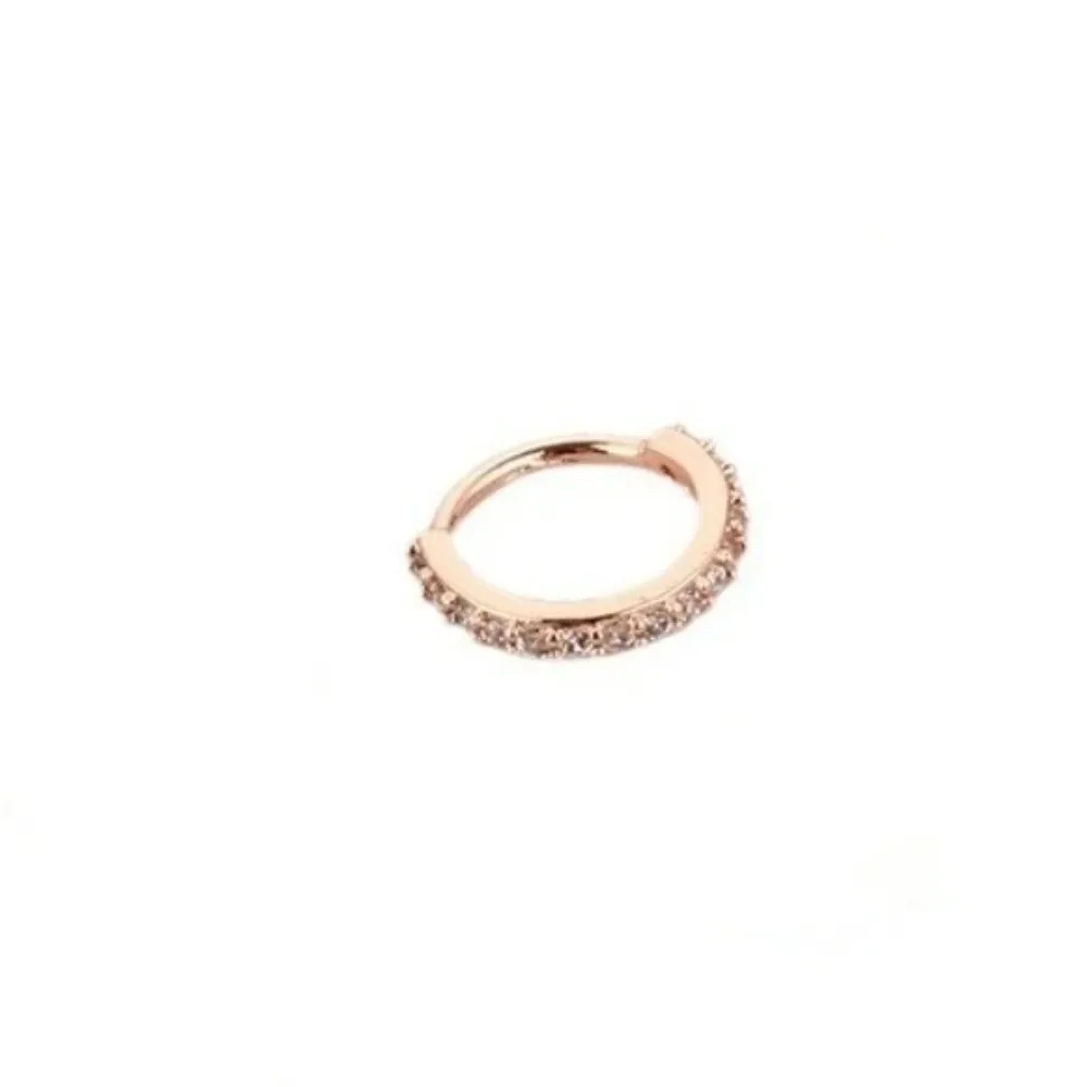 Punk Round Cubic Zircon Nose Ring Europe and America Hypoallergenic Cartilage Helix Piercing Earring Copper Nose Septum