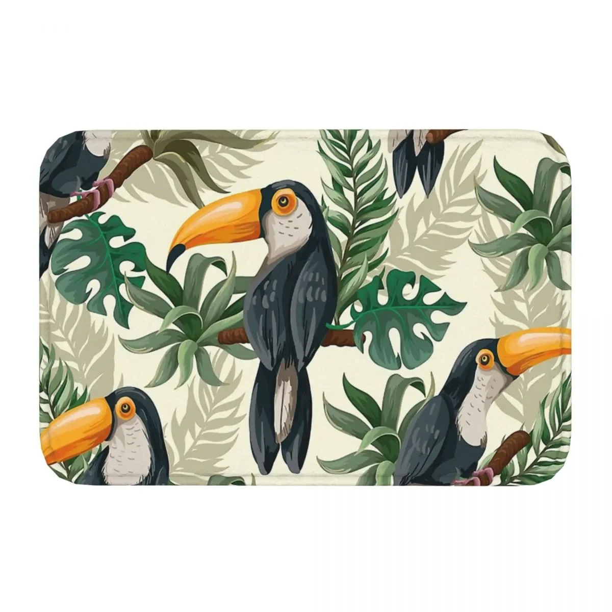 Funny Cool Animals Non-slip Doormat Kitchen Mat Tropical Jungle Toucan Hallway Carpet Welcome Rug Indoor Decor