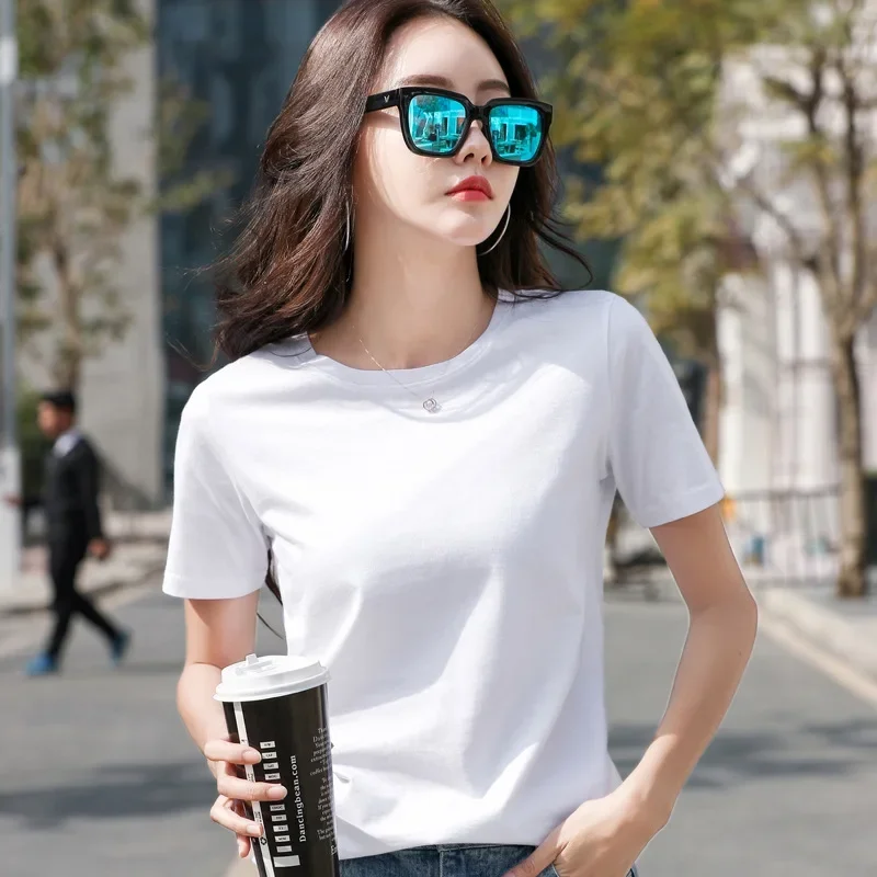 MRMT 2024 Brand New Women's Casual T-shirt White Pure Cotton Quality Short Sleeve Loose Women Fashion Tops Women T shirts Tees