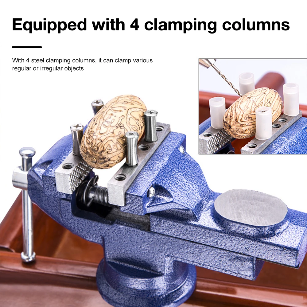 10mm/30mm/60mm Bench Vise Machine Vice Jaw Width 360 Degree Swivel Cast Iron Tabletop Multifunctional Heavy Clamp Tools for DIY