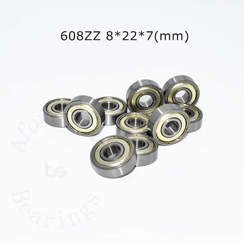 

608ZZ 8*22*7(mm) 10PiecesBearing free shipping chrome steel Metal Sealed High speed Mechanical equipment parts