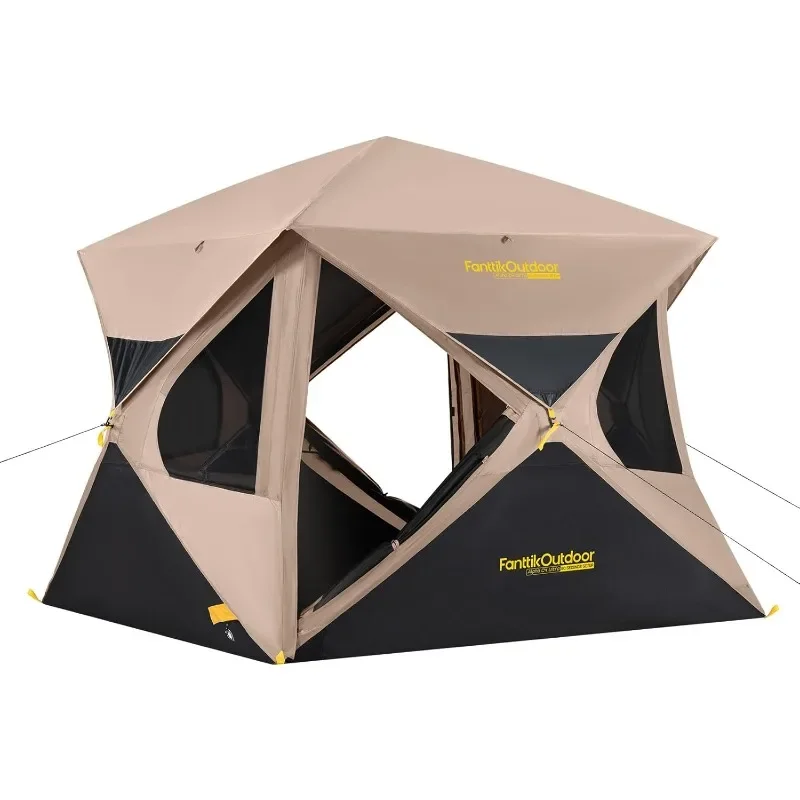 

Instant Cabin Tent Pop Up Camping Tent Setup in 60 Seconds Portable Hub Tent Rainfly Windproof Outdoor Camping Overlanding