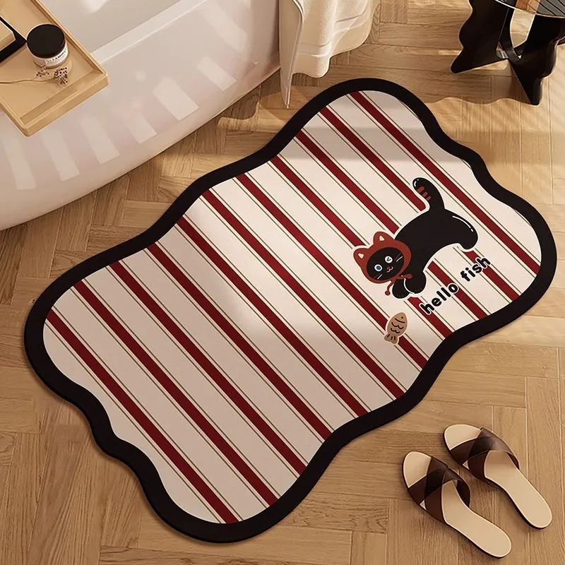 

Коврик для ванной VIKAMA с мультяшным рисунком, милый, влагопоглощающий, противоскользящий, быстросохнущий, декоративный коврик для прихожей