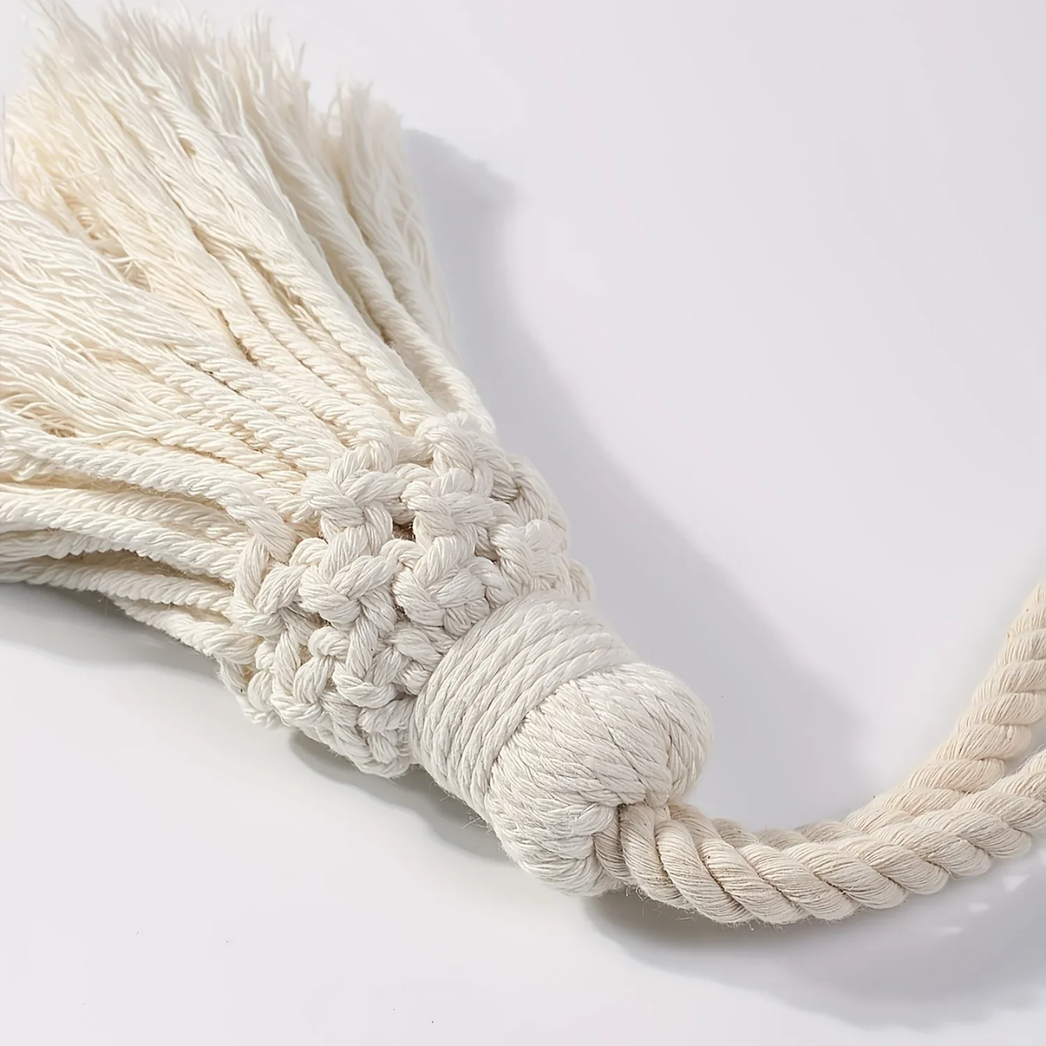 Set di fermacravatte per tende intrecciate a mano da 2 pezzi con accento di nappe - Corda di rilegatura durevole e eleganti pendenti per gli sforzo