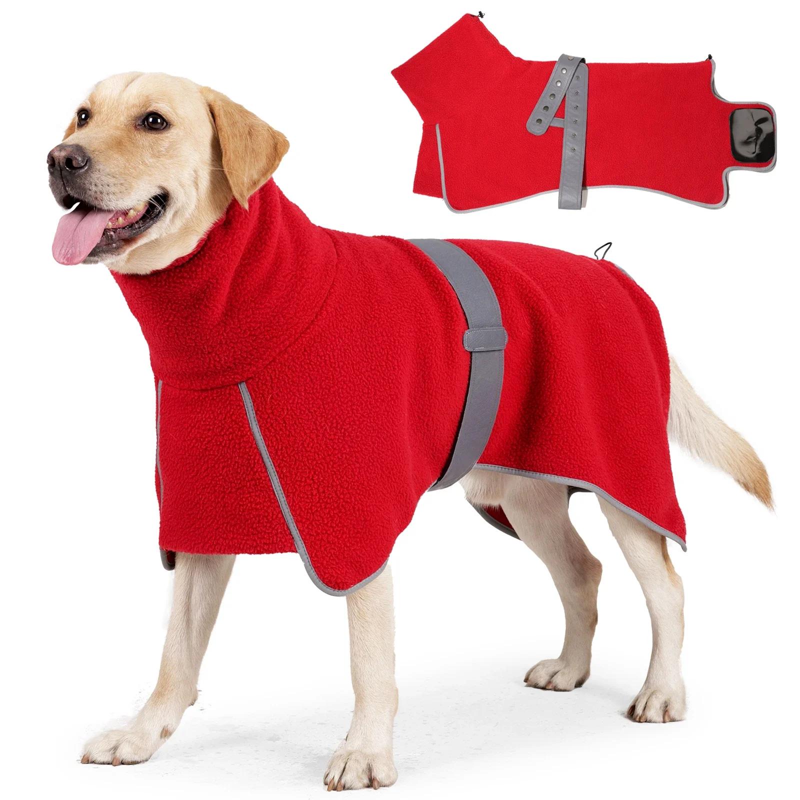 

Pet Winter Clothes Medium and Large Dogs Handsome Dog Poncho Thickened Lamb Wool Cold Warm Dog Coat