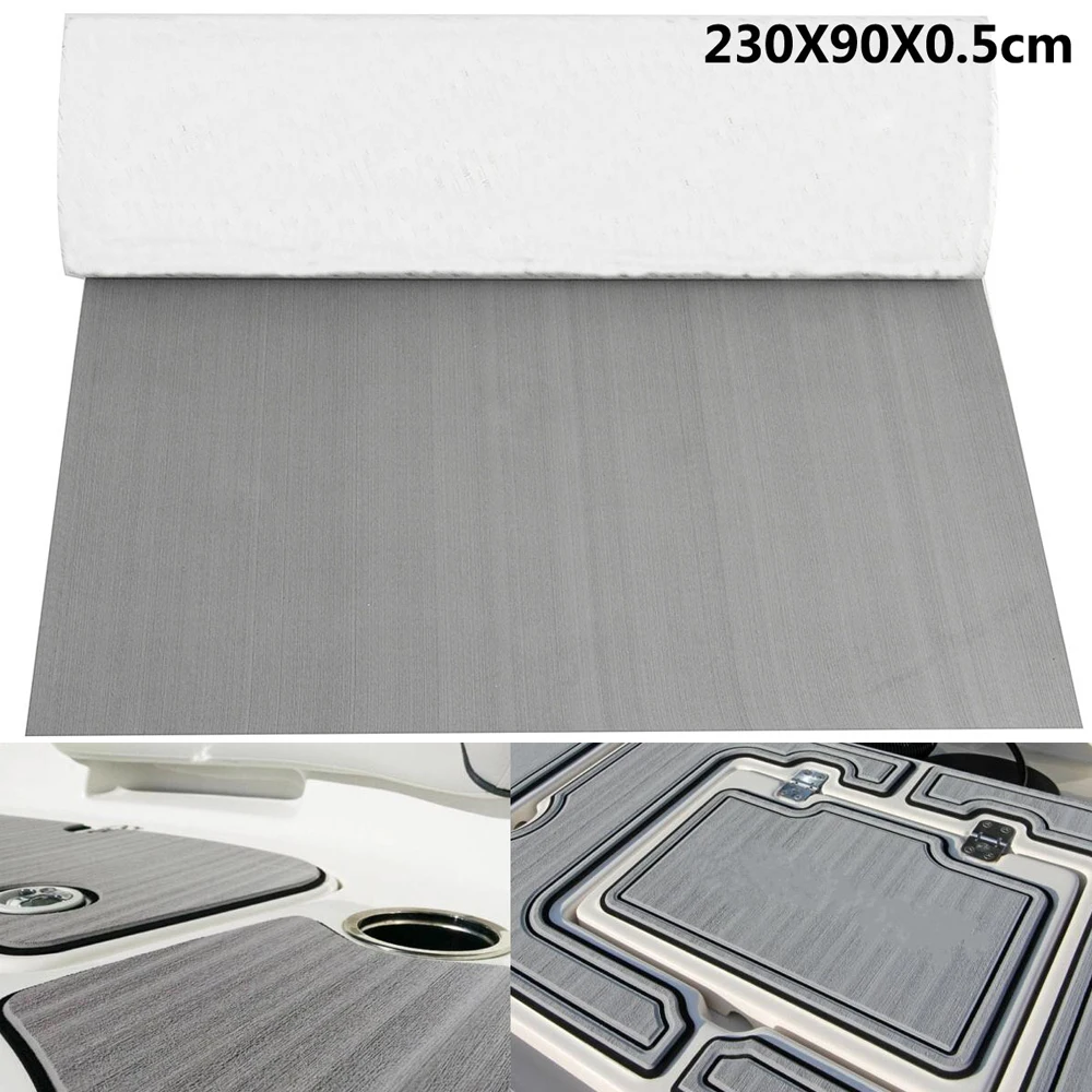 35.4Inchx 94.5Inch Gray Pad W/O Stripes EVA Foam Teak Sheet Marine Flooring Yacht Synthetic Boat Decking Self-Adhesive Pad