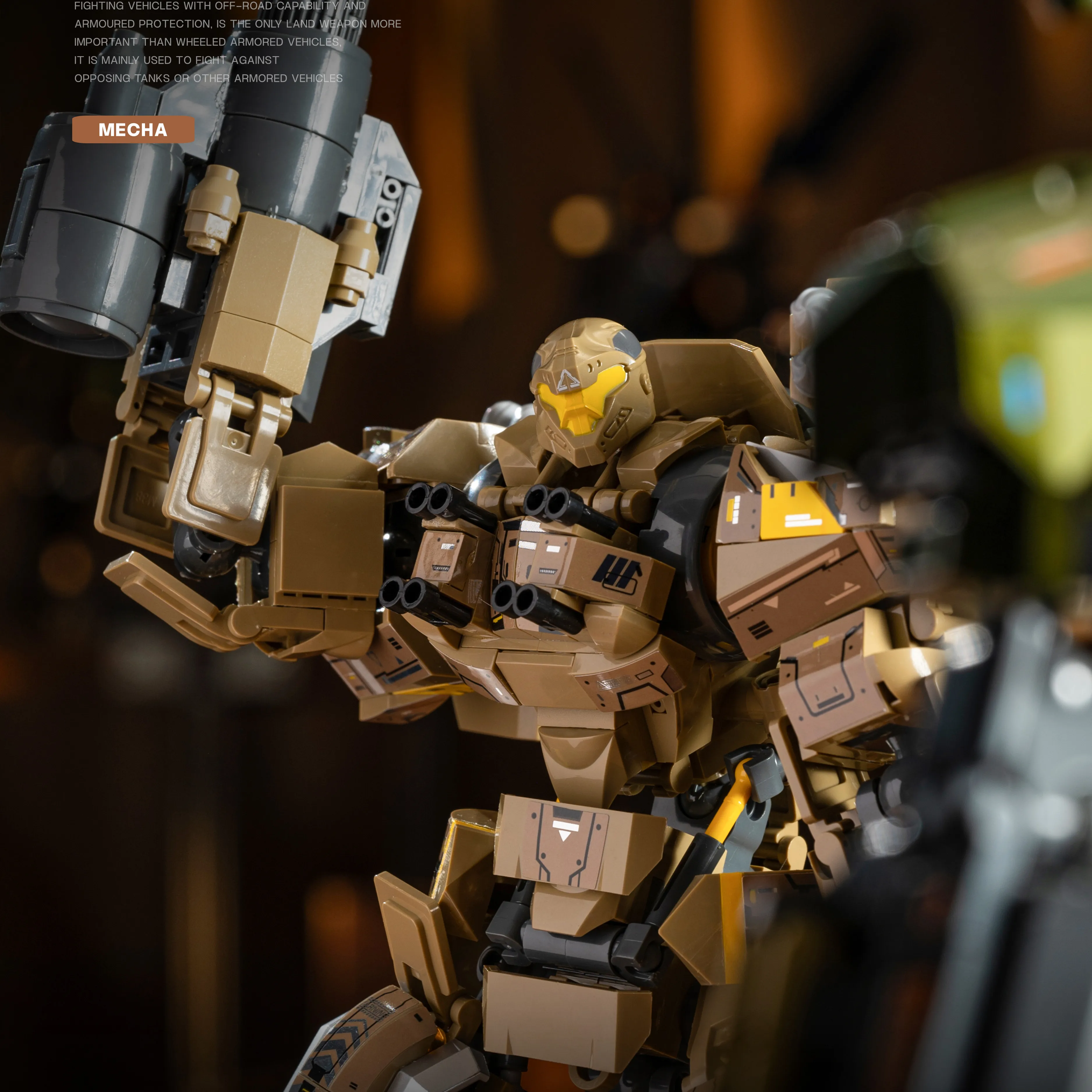 581-teiliges Artillerie-Mobilitätsroboter-Modellbausatz, Future Wars, bewaffnete Unterstützung, pädagogisches Bausteine-Set für Kinder, Designer-Spielzeug