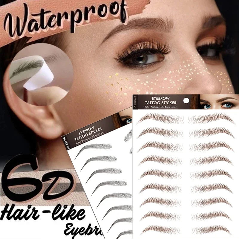 False Eyebrow 6D Eyebrows Sticker Eye Brow Enhancers Hair-like Eye Brow Eyebrow Tattoo Long Lasting Water Transfer Beauty