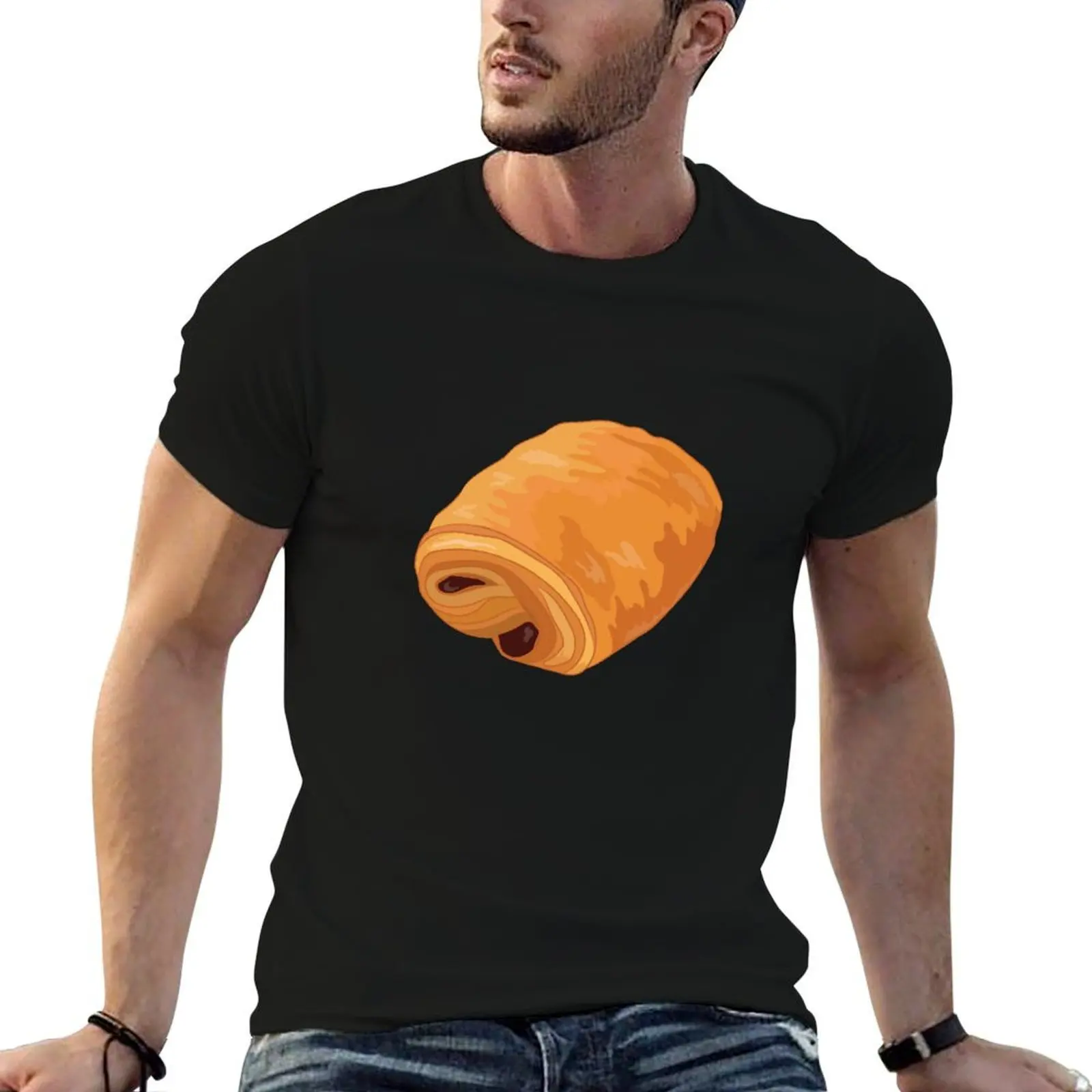 

Pain Au Chocolat Funny French Pastry Chocolate T-Shirt man t shirts cotton funny t shirts cotton T-Shirt