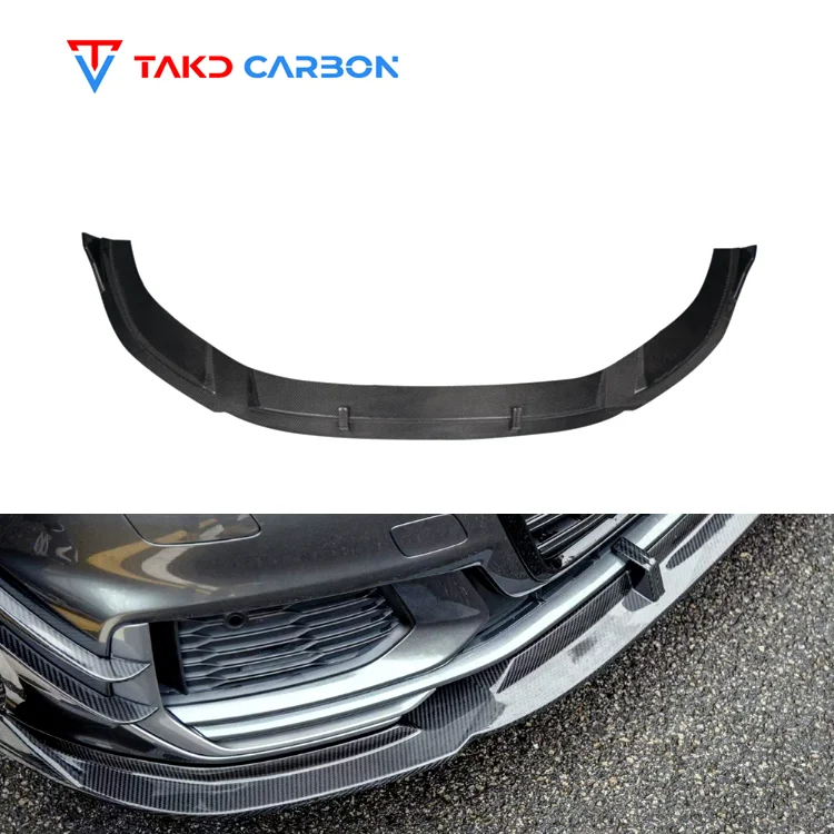 Carbon Front Lip 3K Twill Dry Carbon Fiber Car Front Bumper Lip Spoiler Car Accessories For Audi A6 S6 C8 2020+