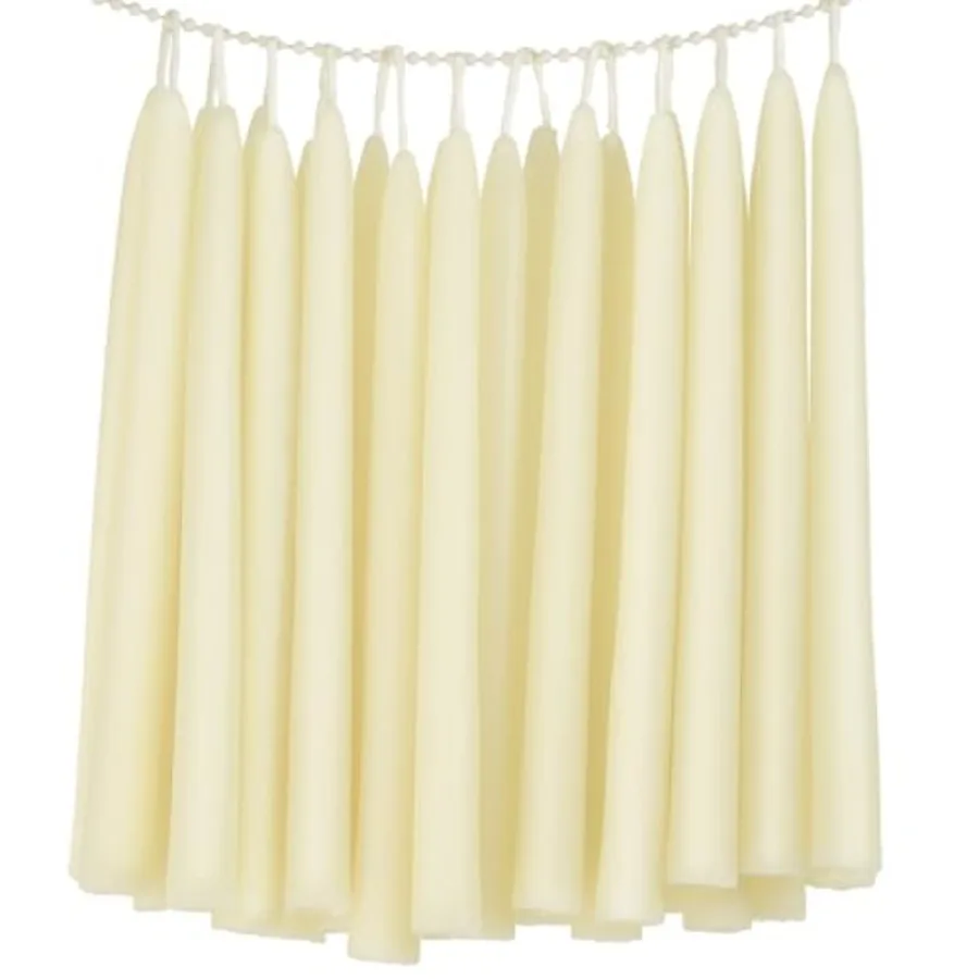 

24 Pack Natural Beeswax Taper Candles in Bulk 10 inch Tall - Dripless Candle 100% Pure Unscented Beeswax 8 Hours Long Burning T