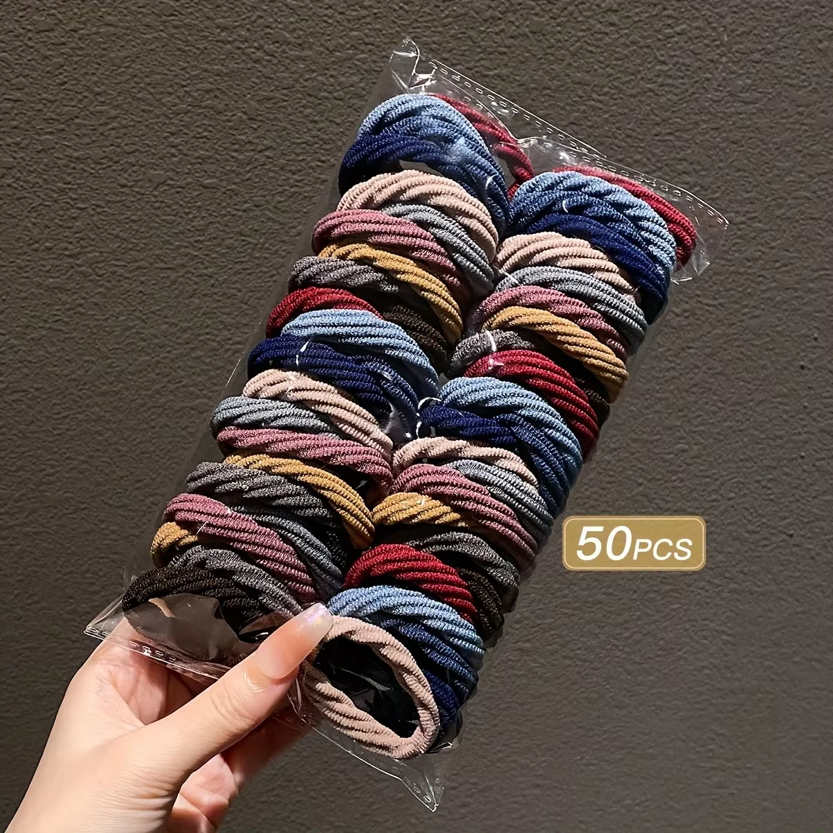 

50pcs Girl Mixed Color Simple Hair Ties Hair Accessories