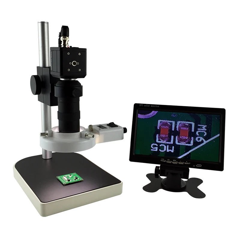 Digital microscope CCD detection small single barrel continuous zoom magnification lens lifting bracket