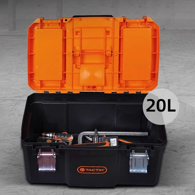 Conjunto de caja de herramientas con varilla de tracción combinada, caja de almacenamiento de Hardware multifuncional, cajas organizadoras de herramientas de mantenimiento de electricista apilables