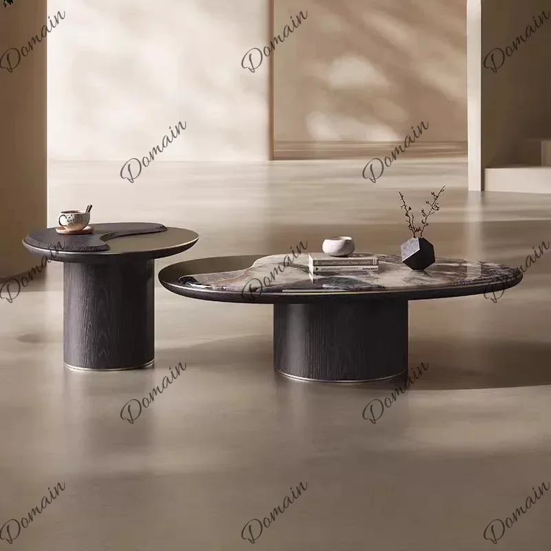 Italian special-shaped creative marble living room small apartment coffee table household high-end designer modern light luxury