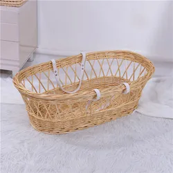 Custom high quality wicker moses baskets portable baby carry basket cradle