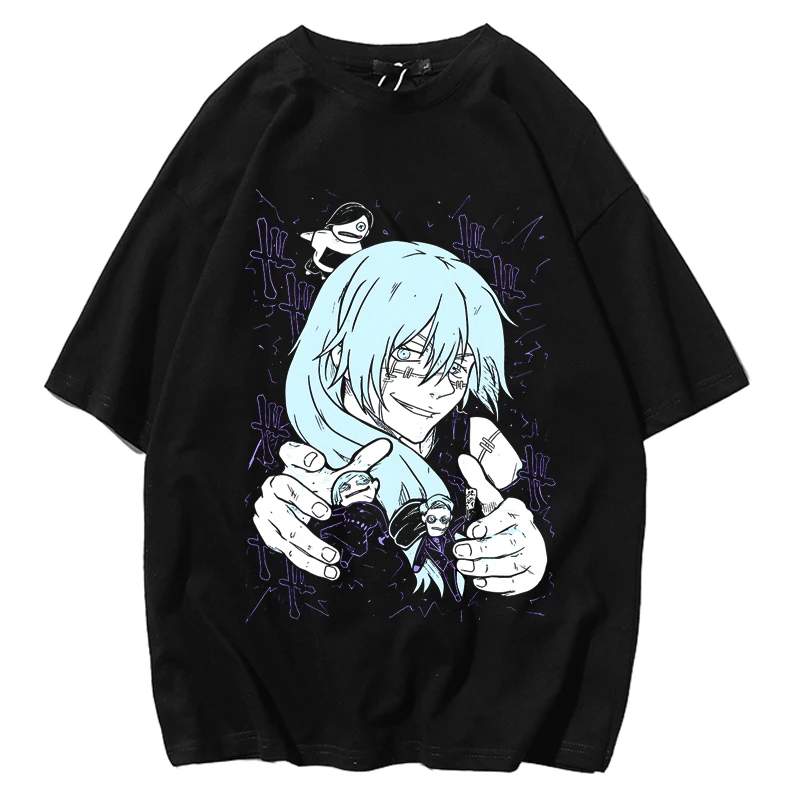 

Summer Spell Return Battle Short-sleeved T-shirt Men and Women Print Pattern Japanese Cartoon Animation Two-dimensional Couple