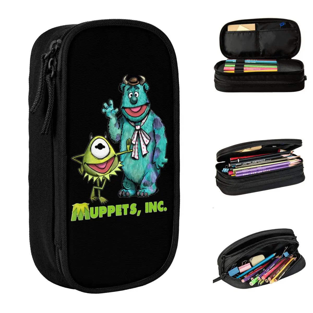 Cartoon The Muppets Show Pencil Case Pencilcases Pen Box for Student Large Storage Bags Students School Cosmetic Accessories