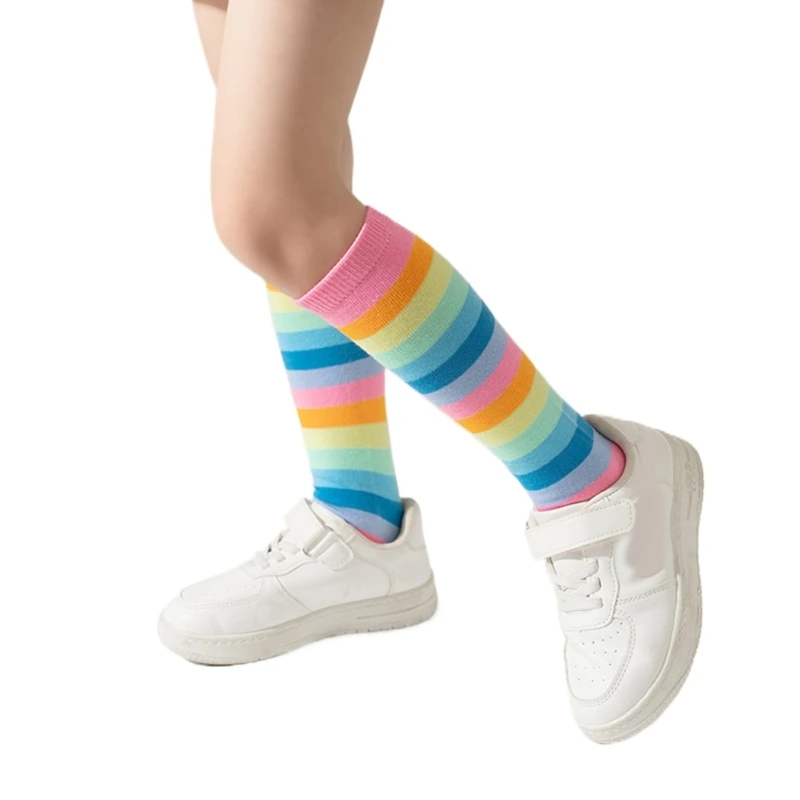 

Kids Long Tube Socks Soft & Breathable Cotton Middle Tube Socks Comfortable Calf Length Sock for Baby Girls 3-12 Years