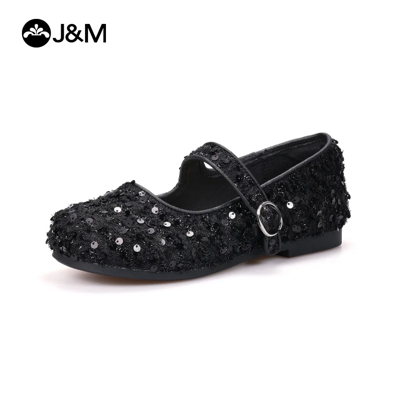 

J&M Fashion Women Ballet Flats Spring Summer Knitted Breathable Loafers Soft Rubber Sole Slip-on Lady Girls Black Casual Shoes