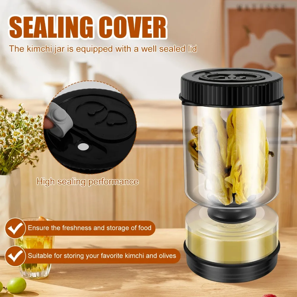 Hourglass Shape Glass Pickles Jar Perforated Explosion-proof Pickle Olive Container Leakproof Transparent