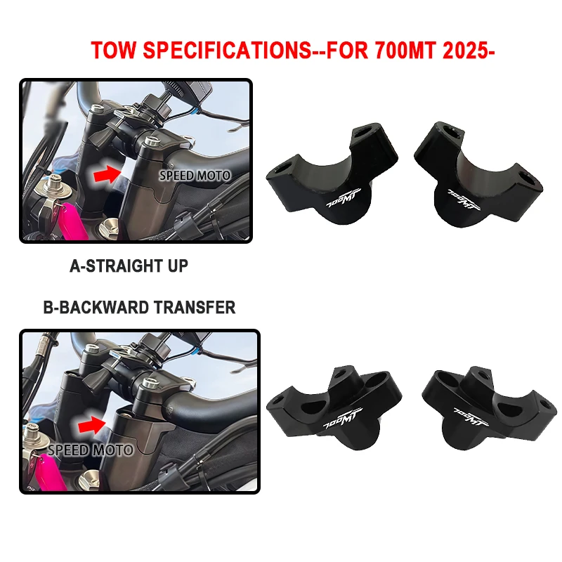 

NEW CF700 Handlebar Risers Up For CFMOTO 700MT 700 MT MT700 700mt 2025 Motorcycle Clamp Mount Handle Bar Riser Move Back Parts