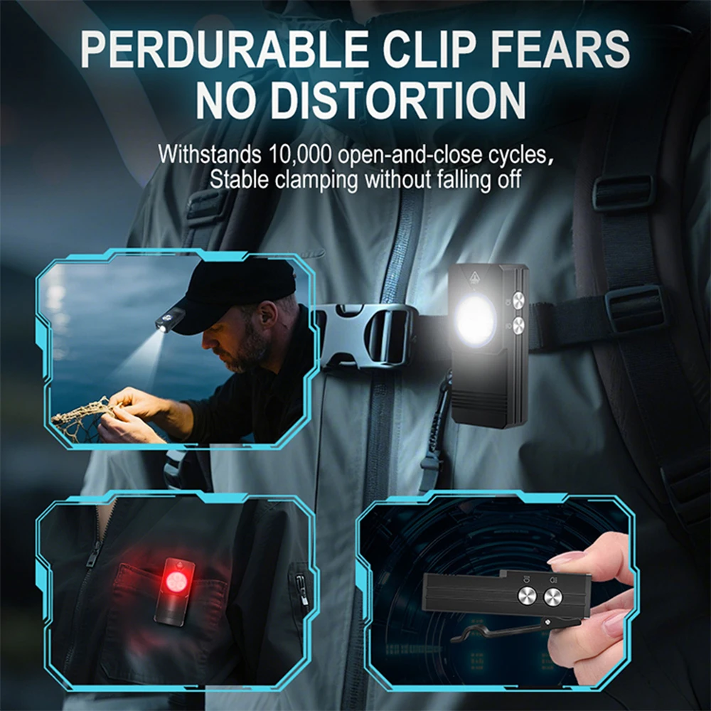 Multifunctional LED Flashlight 365nm UV Detection Torch USB Rechargeable EDC Mini Portable Work Light Outdoor Camping Hiking