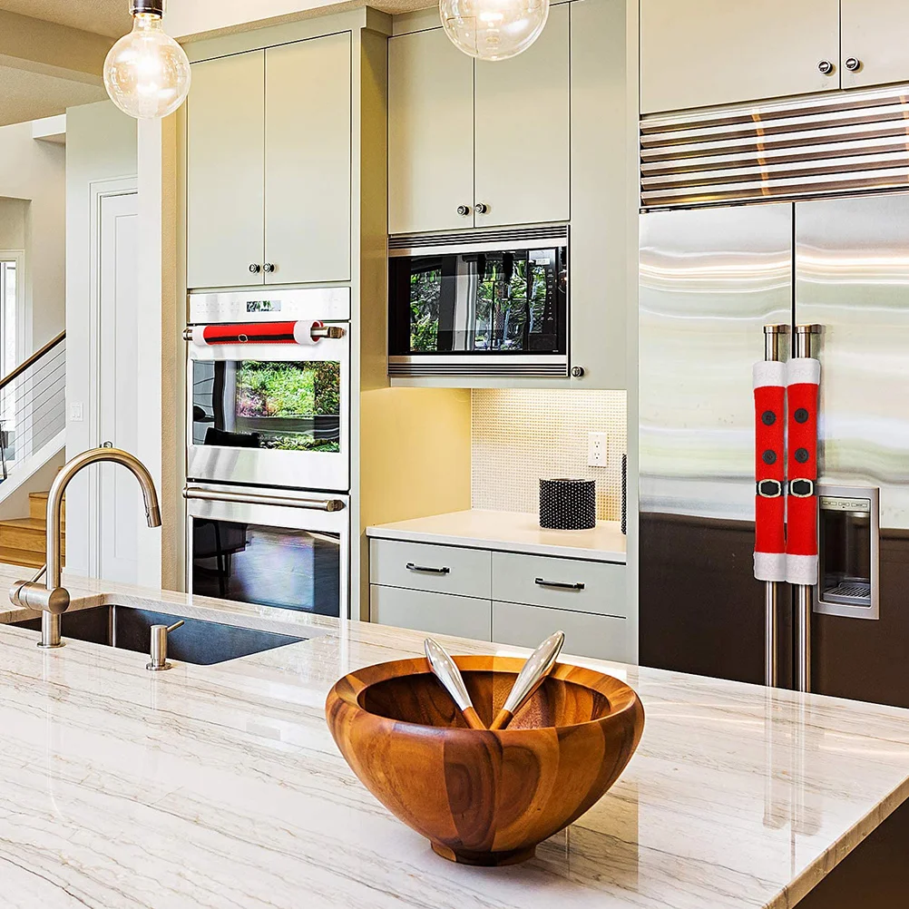 

6Pcs Cartoon Door Handle Covers Christmas Kitchen Appliance Gloves Refrigerator Microwave Oven Dishwasher Decorative Handle