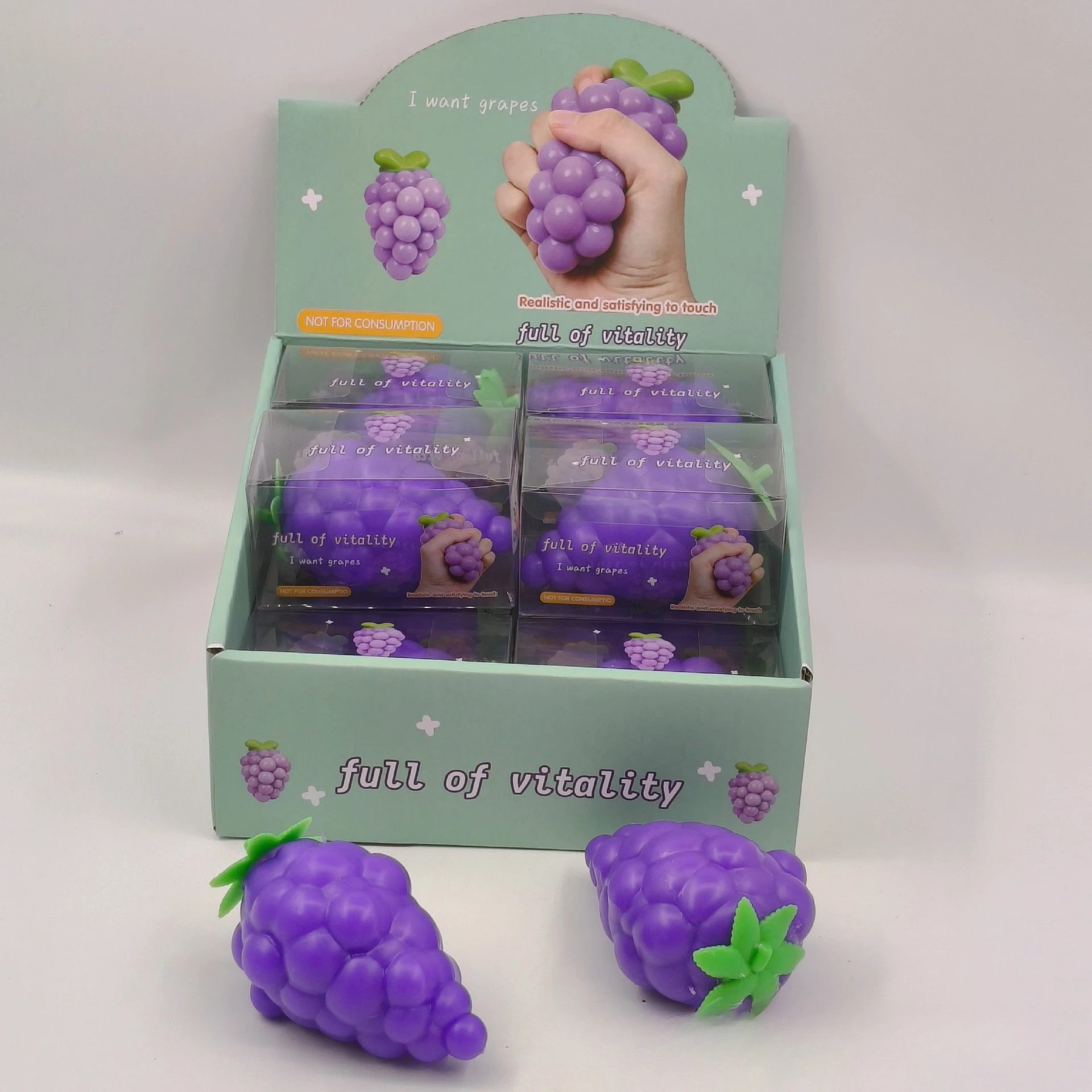 1-12pcs-soft-slow-rising-building-block-grape-squishy-stress-relief-fidget-squeeze-decompression-toy