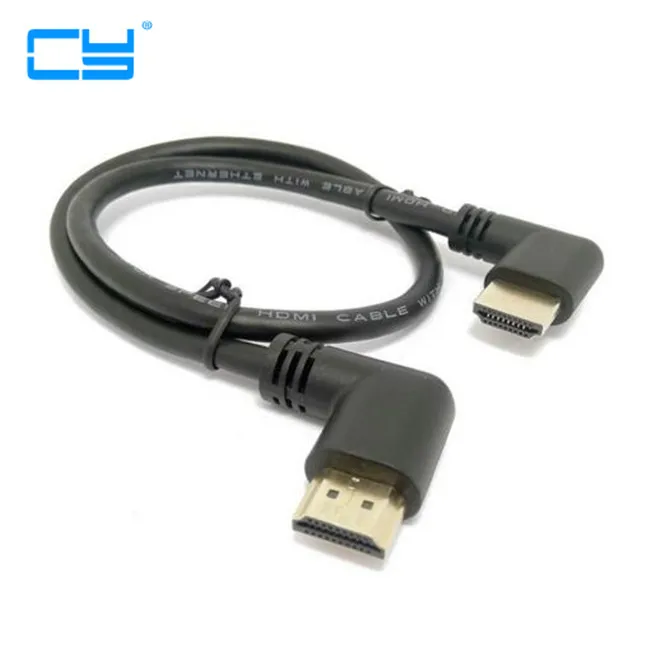 HD-2.0 4K 3D podwójny 90 stopni w lewo HD-męski do prostopadły kompatybilny z HDMI męski kabel HDMI do DVD PS3 PC 15cm-100cm