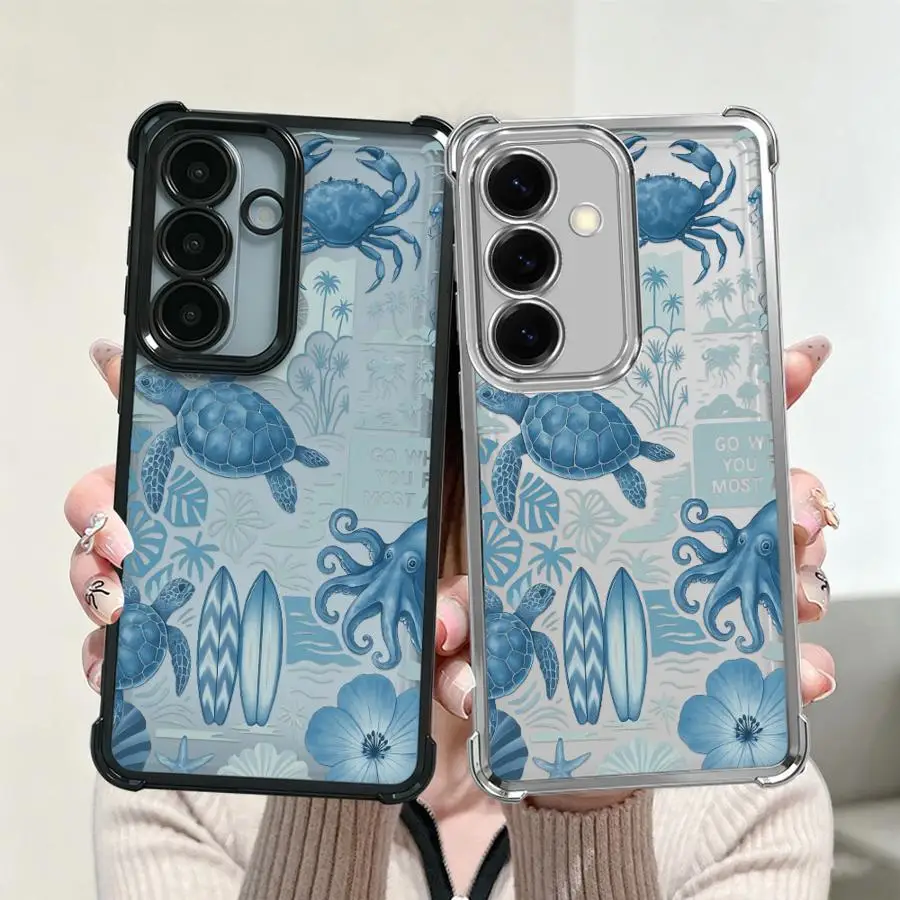 Phone Cover Case for Samsung Galaxy A33 A50 A24 A52 A15 A05 A07 A53 A14 A04 A23 A51 A16 A06 A12 A03 A54 A34 A73 A13 Sea Turtle