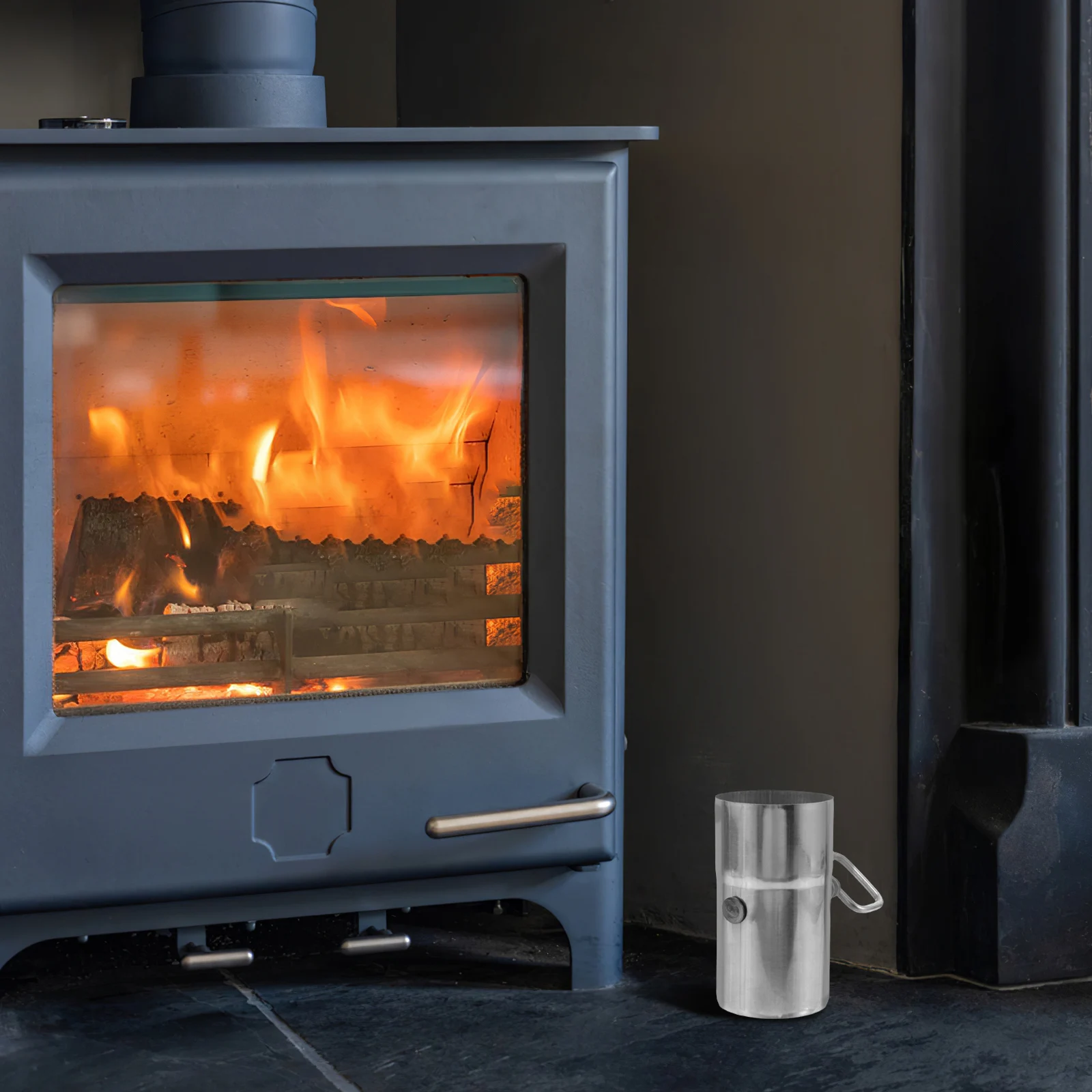 Tubo de escape de estufa al aire libre de 60mm, chimenea de acero inoxidable con Control de amortiguador para escape de ventilación, senderismo, Picnic, patio trasero