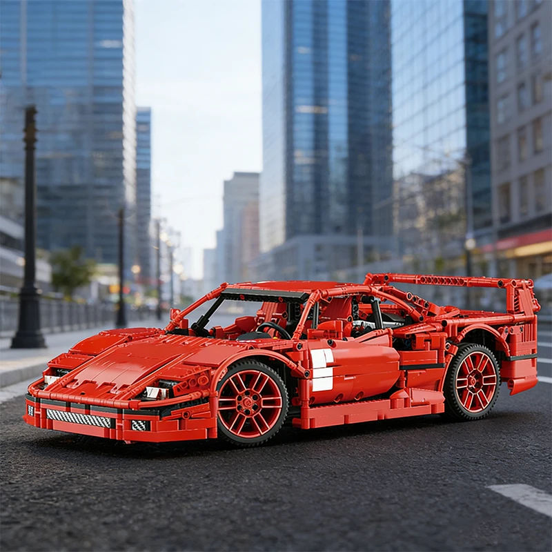 ชุดตัวต่อรถแข่งดริฟท์อัตโนมัติ F40 2688 ชิ้น ชุดตัวต่อรถสปอร์ตซูเปอร์คาร์สีแดงความเร็วสูง ของเล่นสำหรับเด็กผู้ชายและผู้ใหญ่