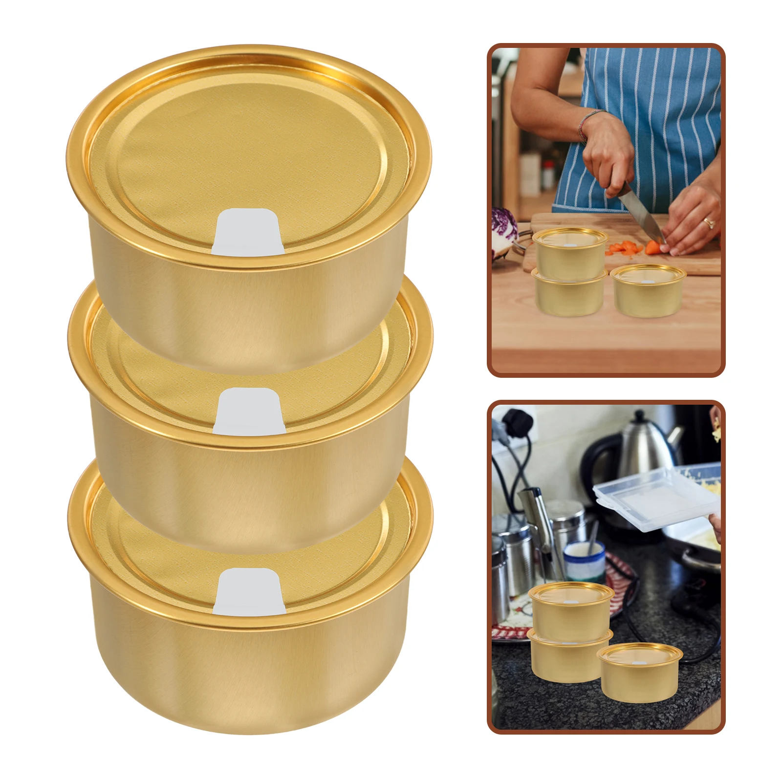 

10 pcs 180ml Aluminum Empty Golden Small Tea Child Lightweight Outdoor Travel Sealed Design Food Fresh Pet Food Cookie Cake