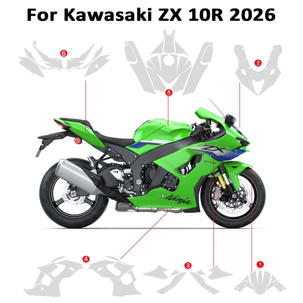 Motorcycle PPF For KAWASAKI NINJA ZX10R ZX 10R 2026 TPU Transparent Paint Protection Film Fuel Tank Protective Anti-scratch