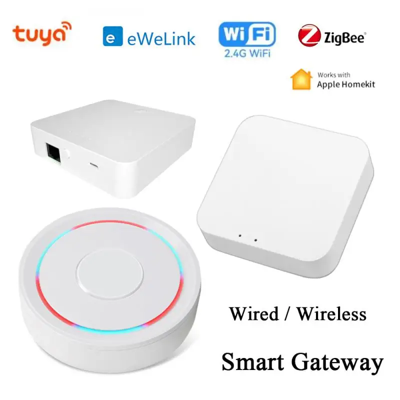 Tuya/eWelink Zigbee Smart Gateway Hub Wired/Wireless Smart Home Bridge Smart Life Remote Control Zigbee Protocol Support Homekit