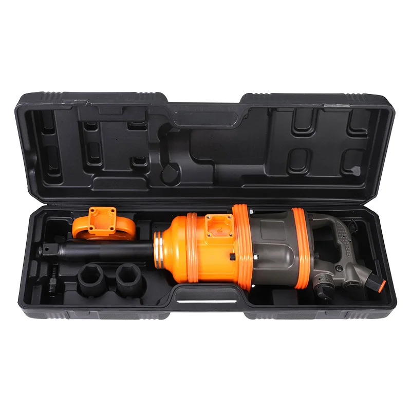 Pneumatic Impact Wrench Set (4-Piece Set) Aluminum Alloy 1850Nm Maximum Torque Compression-Molded Carrying Case Detachable