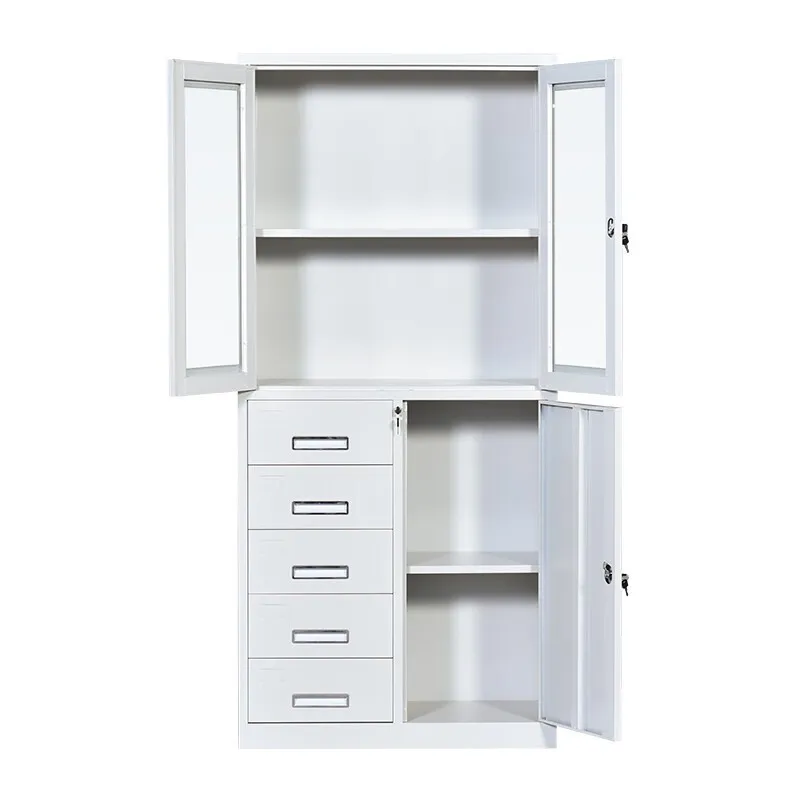 

Office data file 24 buckets multi-layer drawer 12 grid certificate storage with lock iron tool c